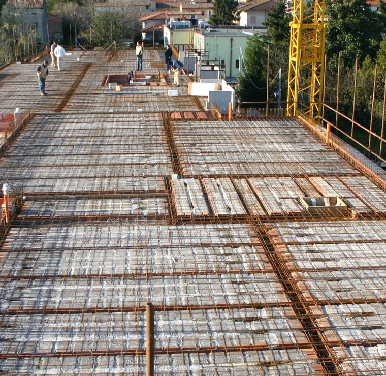 Solaio armato in fase di realizzazione